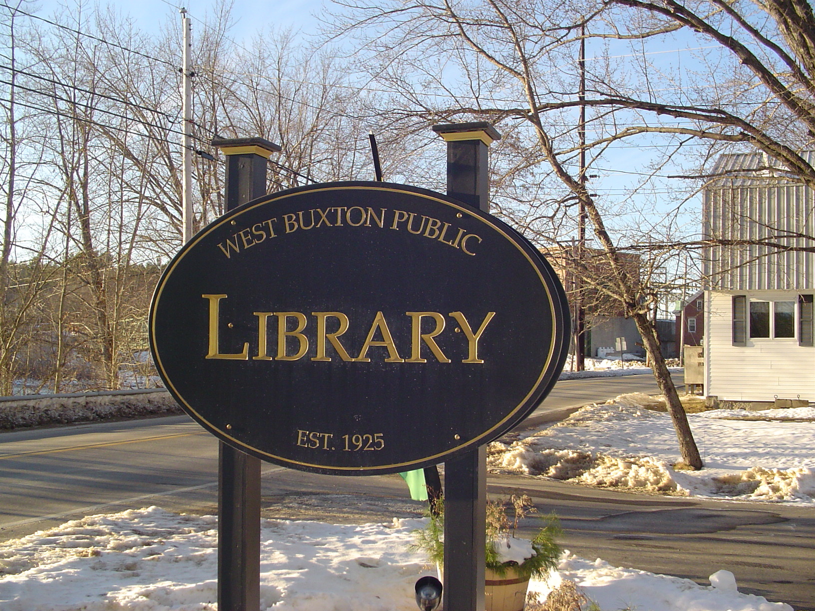 library sign