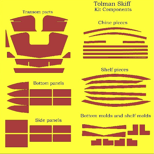 Tolman Skiff Kit Components